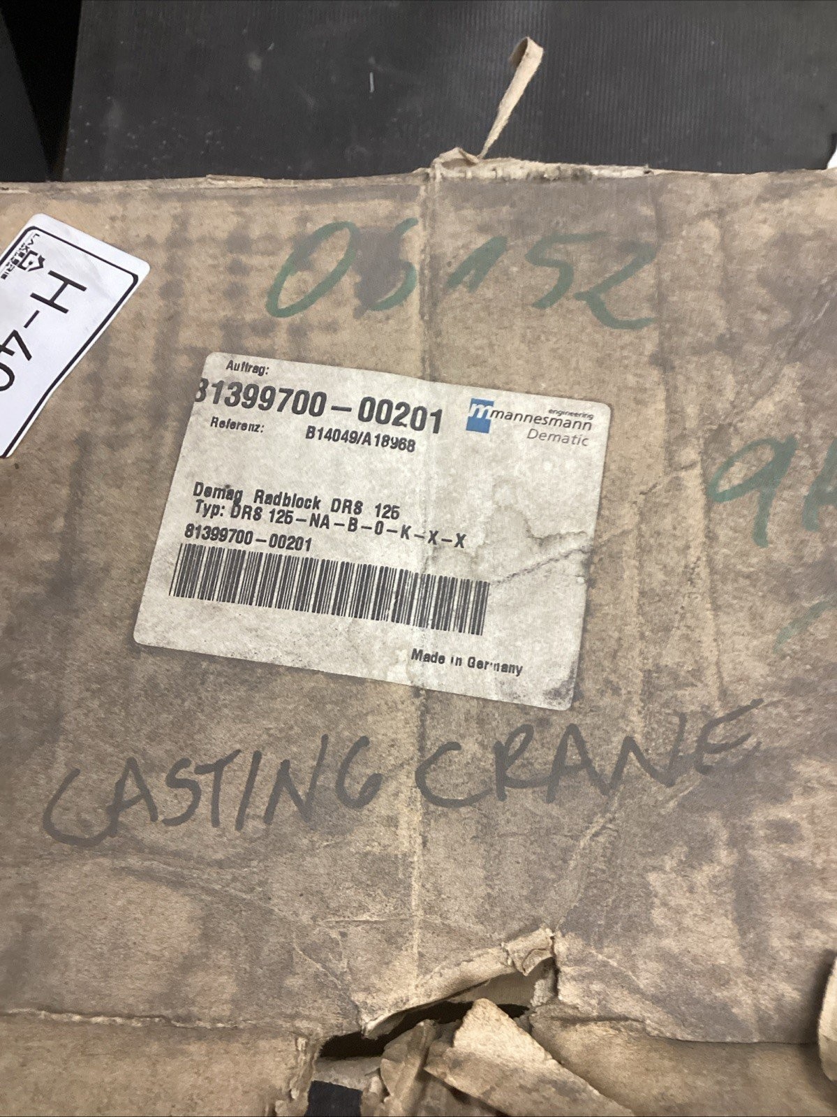 DEMAG CRANES DRS 125-NA-B-0-K-X-X WHEEL BLOCK SYSTEM H-406
