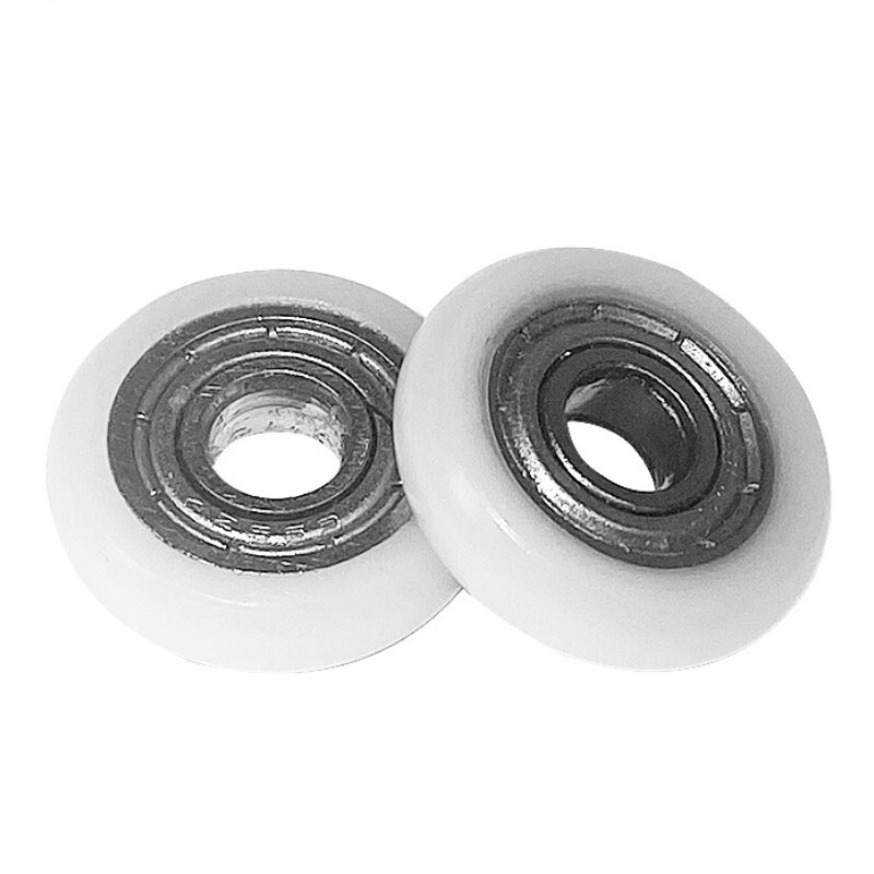 5×17.7×4.7mm Nylon Pulley Wheel Ball Bearing Guide Roller, Stainless Steel 4Pcs