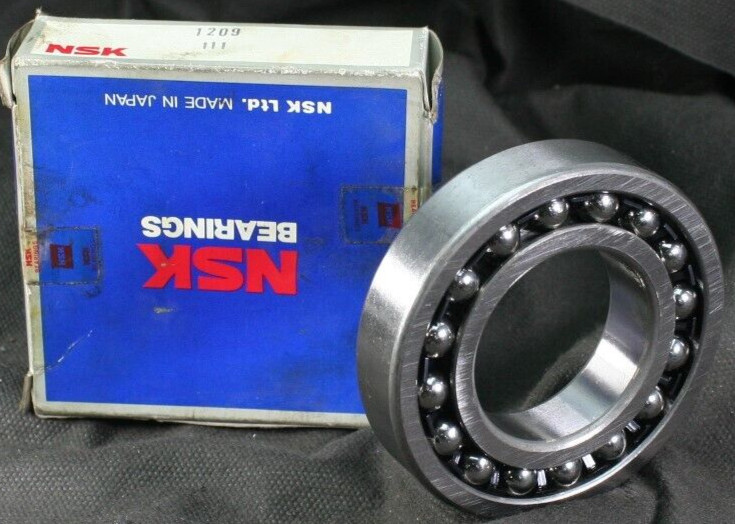 One (1) NSK 1209 Double Row Self Aligning Bearing 45MM ID Japan