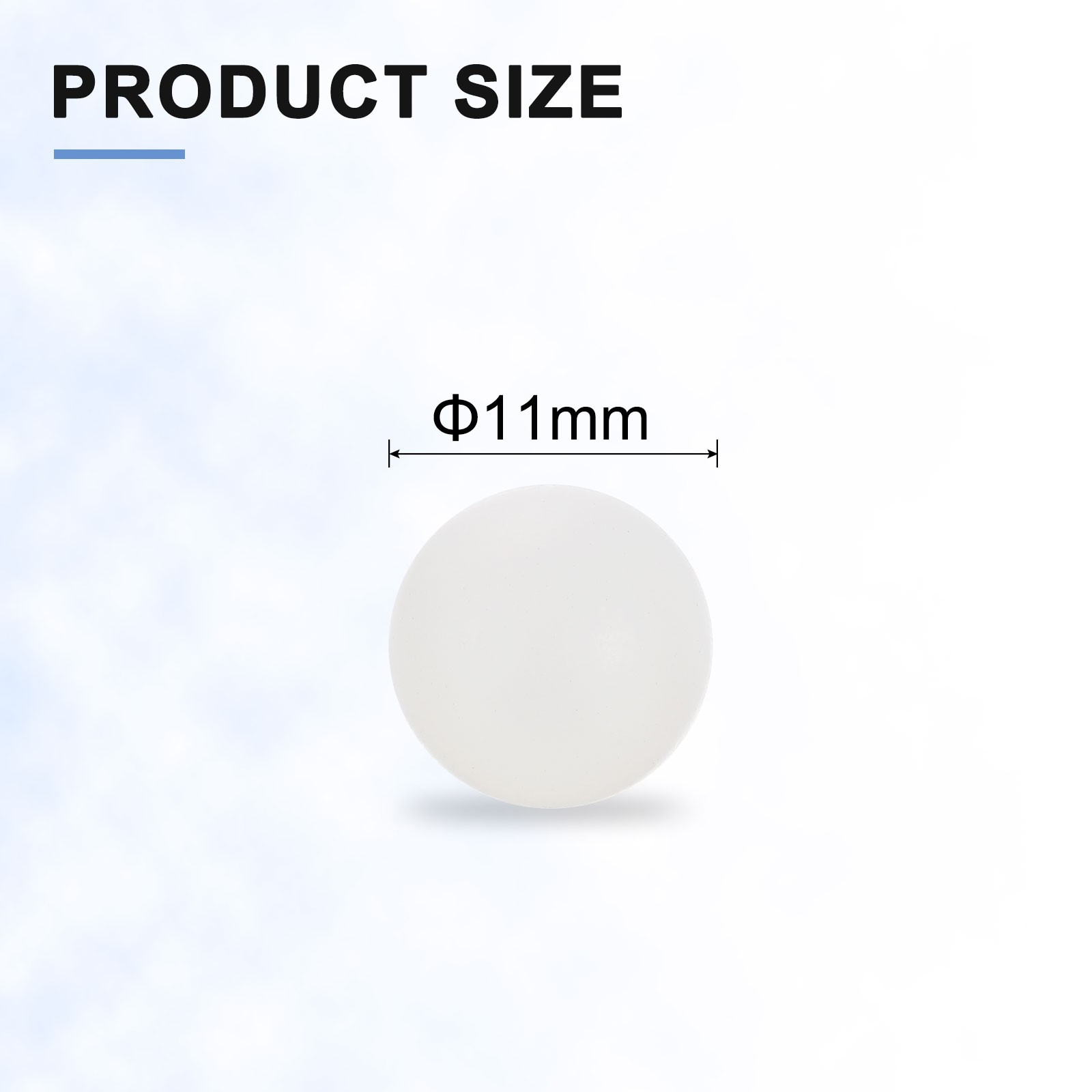 100pcs PP Plastic Bearing Balls 11mm Solid Plastic Ball White