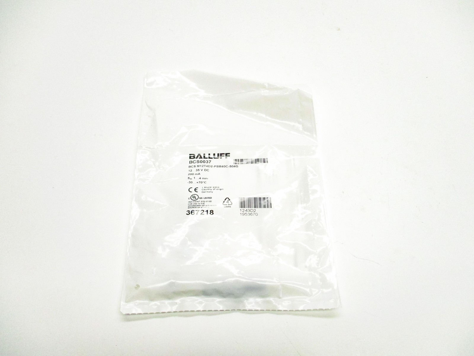 BALLUFF BCSM12T4D2-PSM40C-S04G BCS0037 12-35VDC NSMP