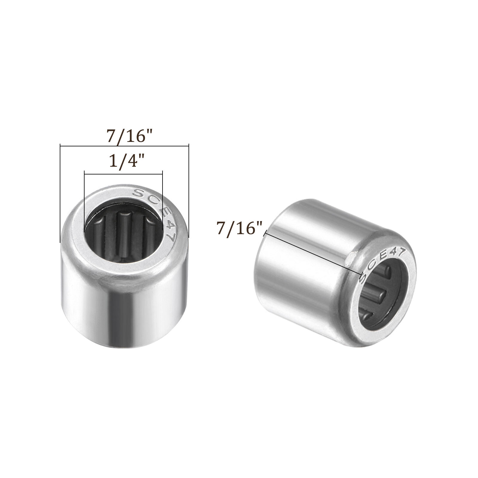 5pcs SCE47 Needle Roller Bearings 1/4″ x 7/16″ x 7/16″ for Gearbox Use