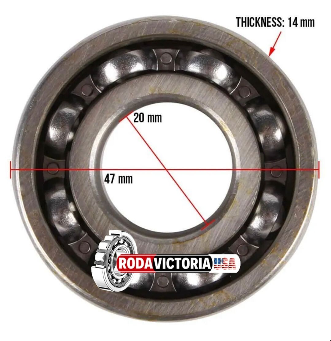 6204 DEEP GROOVE BALL BEARING, OPEN, NO SEALS 20x47x14mm