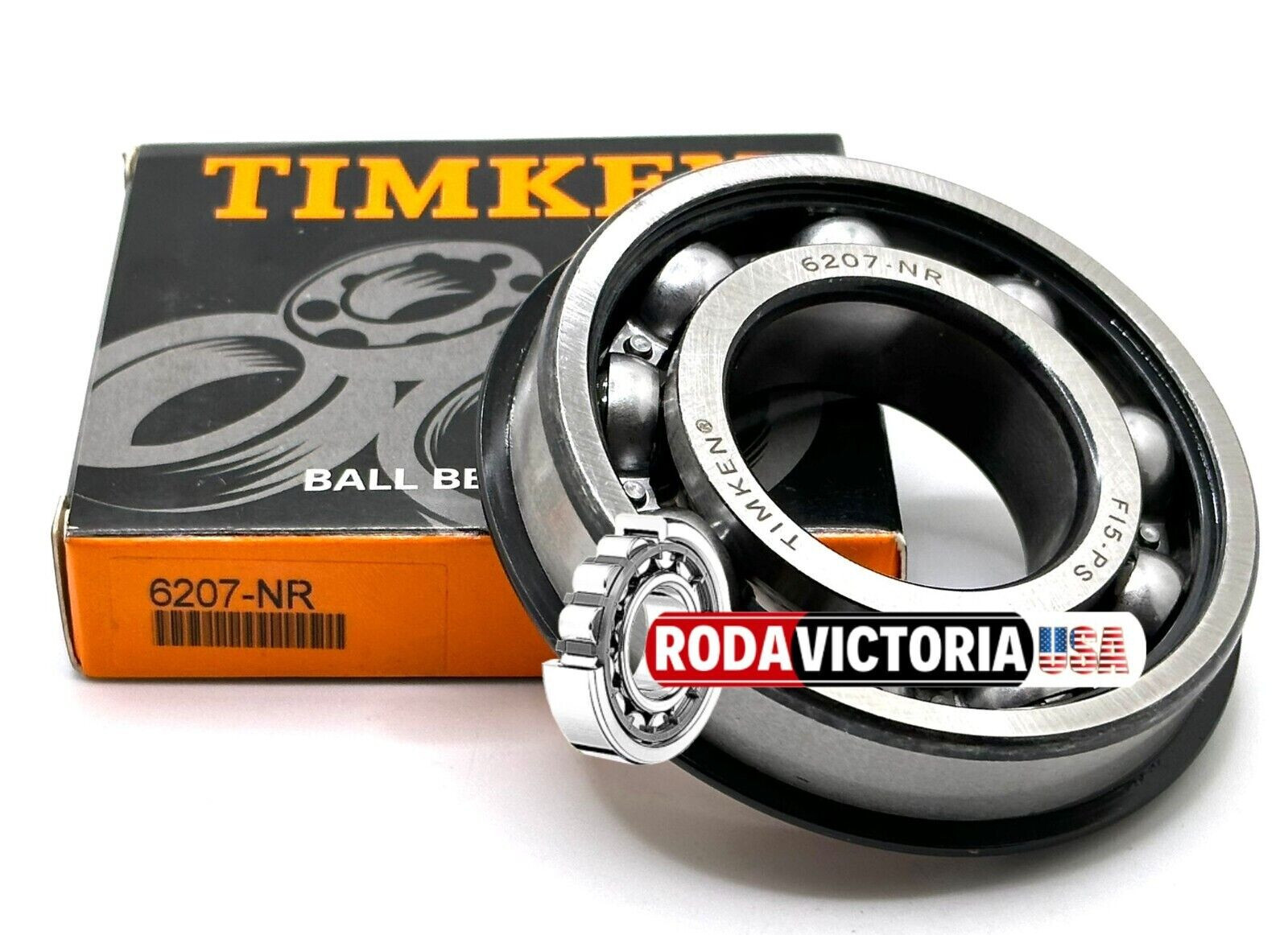 TIMKEN 6207 NR DEEP GROOVE BALL BEARING, OPEN + SNAP RING 35x72x17mm