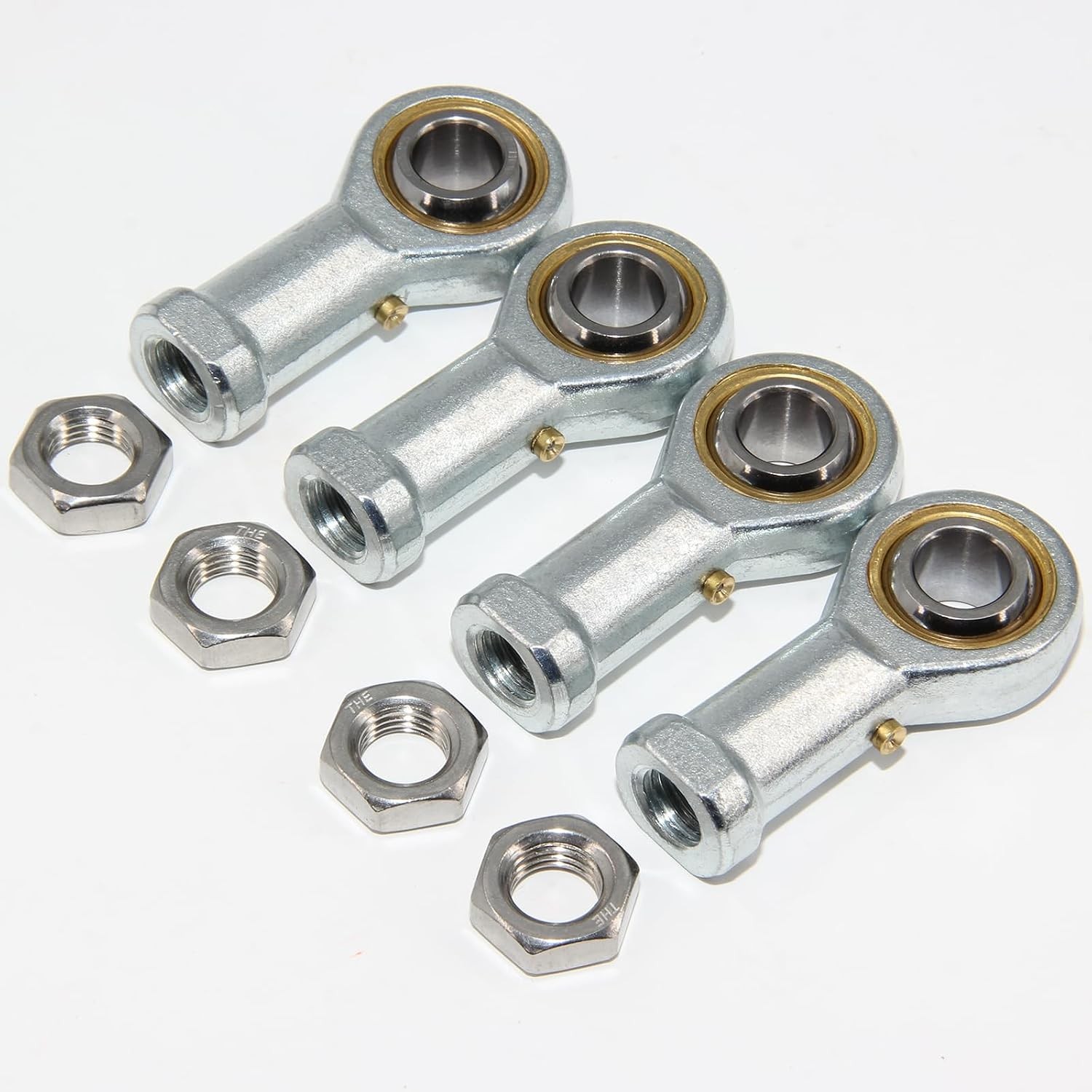 2/4pcs 1/4-inch Bore Pre-Lubricated Bearing 1/4-28 Female Thread Right Hand Nut