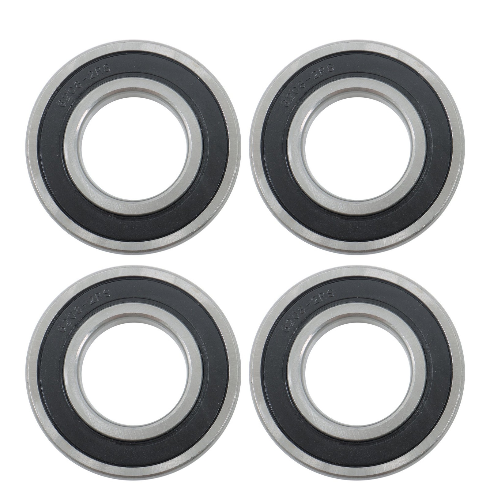 4pcs 6208-2RS Ball Bearings 40x80x18mm Double Rubber Sealed