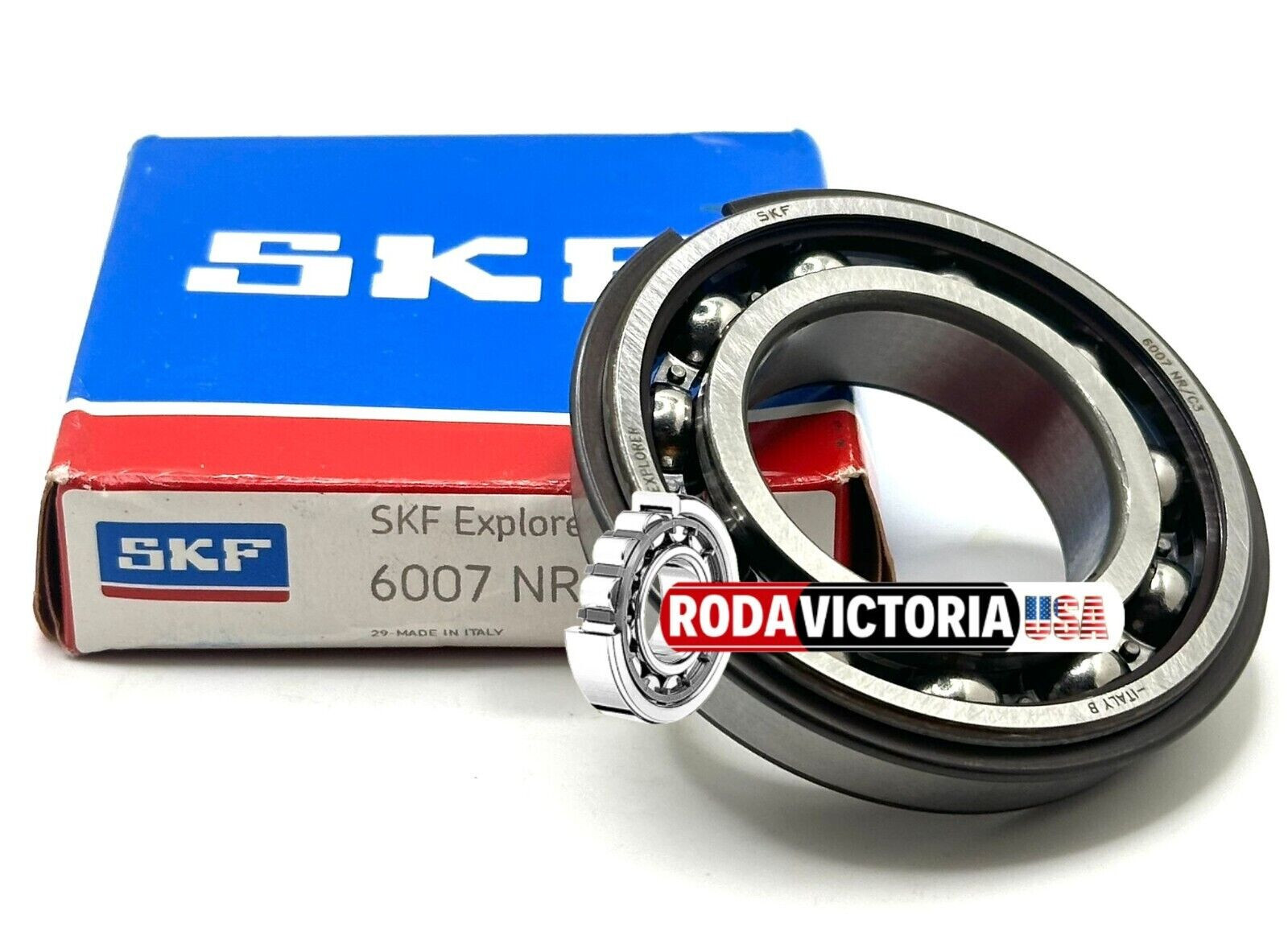 SKF 6007 NR/C3 BALL BEARING, OPEN TYPE NO SEALS + SNAP RING 35x62x14mm