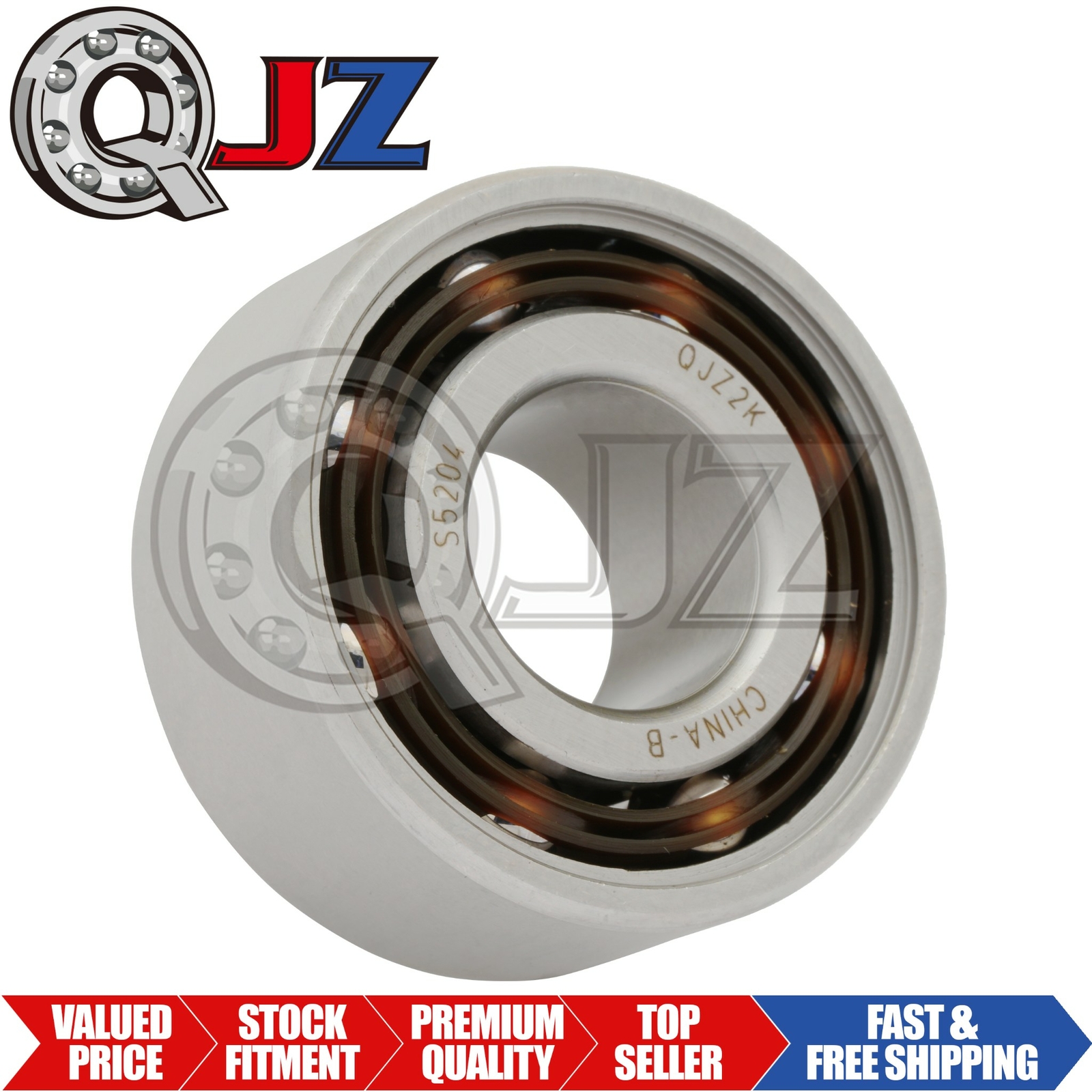 [1-Pack] SS5204-OPEN Ball Bearing 20 mm x 47 mm x 20.6 mm Open Stainless Steel