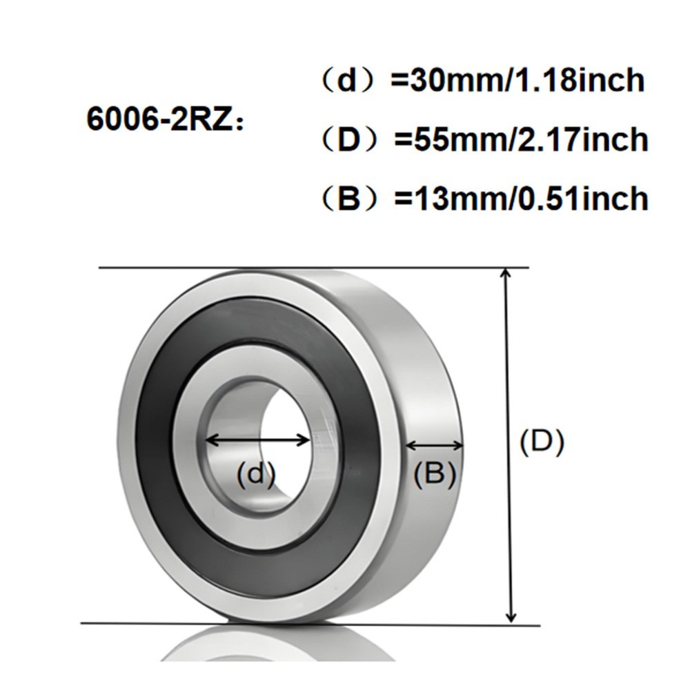 2pcs 6006-2RS Deep Groove Ball Bearings 30x55x13mm Double Rubber Sealed