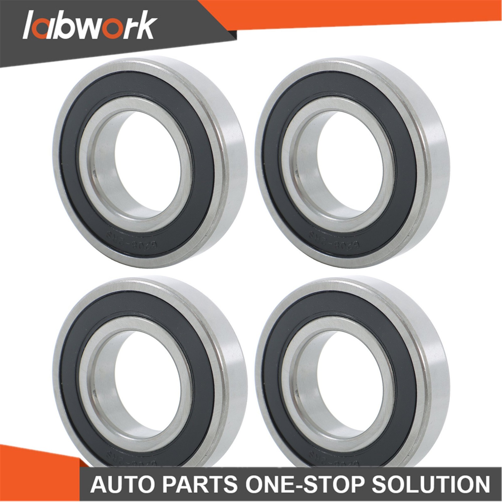Labwork 6208-2RS Deep Groove Bearings 4pcs 40mm x80mm x18mm Rubber Sealed