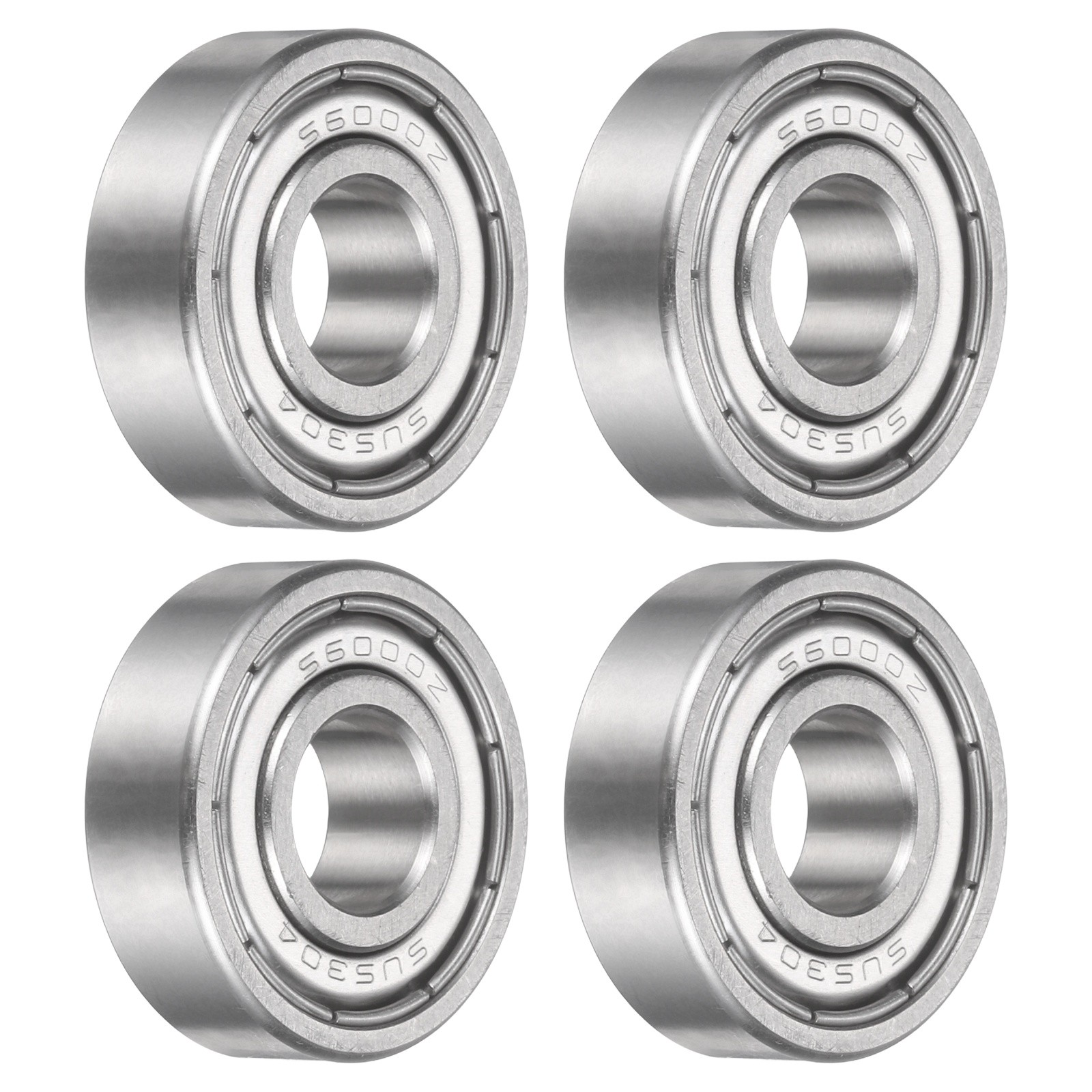 4Pcs S6000ZZ Deep Groove Ball Bearing, 10x26x8mm Double Shielded Ball Bearings