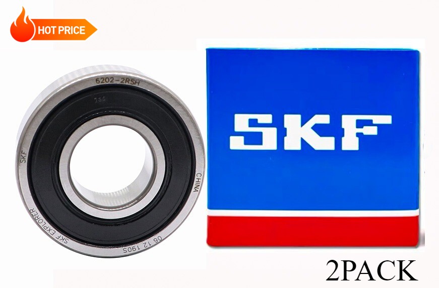2PACK SKF 6202-2RSH 15X35X11MM Double Rubber Seal Bearings 6202-2RS 6202RS