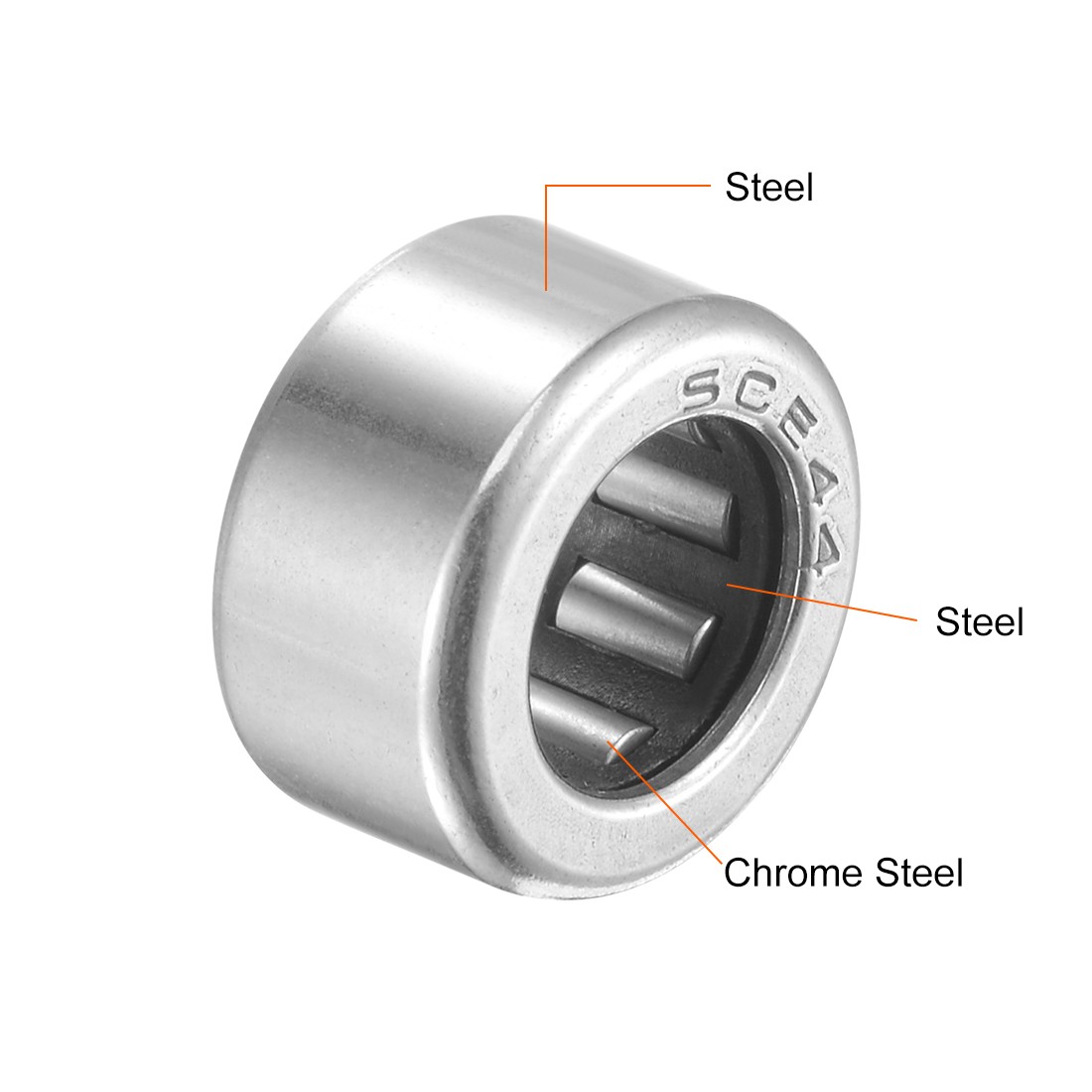 SCE44 Needle Roller Bearings 1/4″x7/16″x1/4″ Chrome STl Open End 10pcs