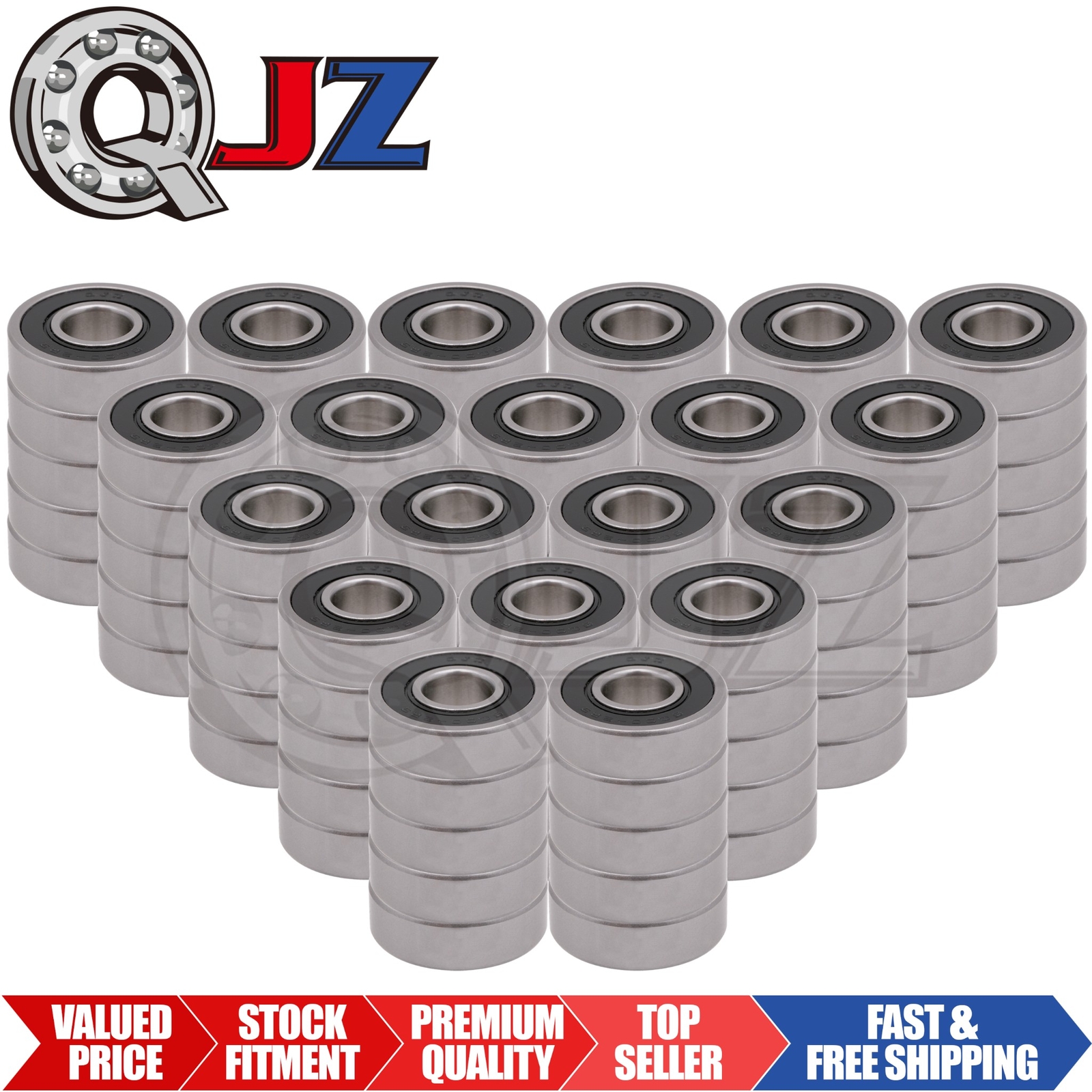 [Qty.100] 6000-2RS Deep Groove Radial Ball Bearing [10mm ID x 26mm OD x 8mm W]