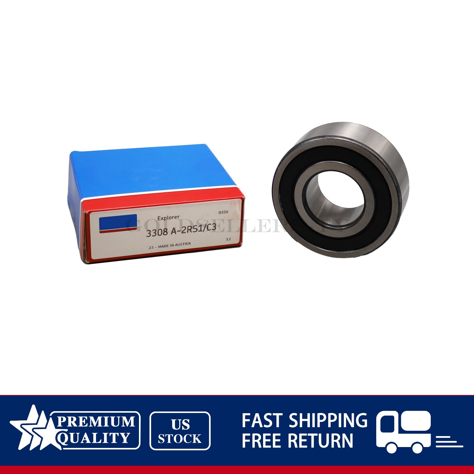NEW Double Row Angular Contact Ball Bearing 40x90x36.5mm Fits SKF 3308A2RS1/C3