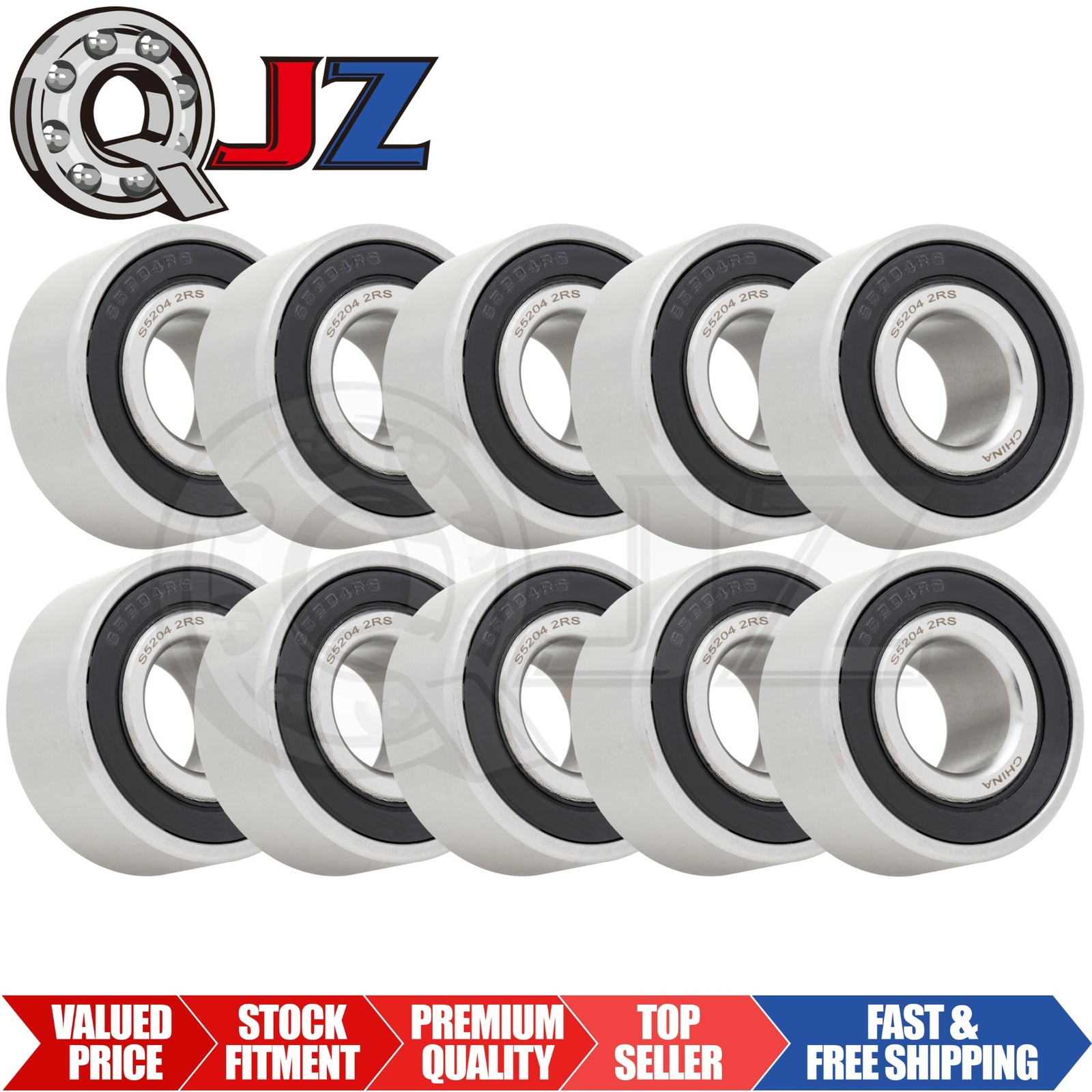 [Qty.10] S5204-2RS Stainless Angular Contact Ball Bearing [20mm X 47mm X 20.6mm]