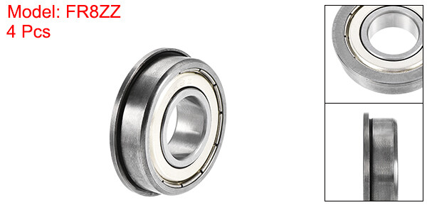 4pcs FR8ZZ Flange Ball Bearing 1/2″x1-1/8″x5/16″ Shielded Chrome Steel Bearings