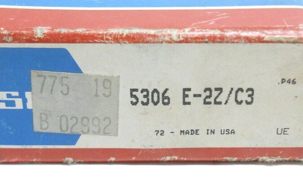 NEW SKF 5306 E-2Z/C3 BEARING, NIB