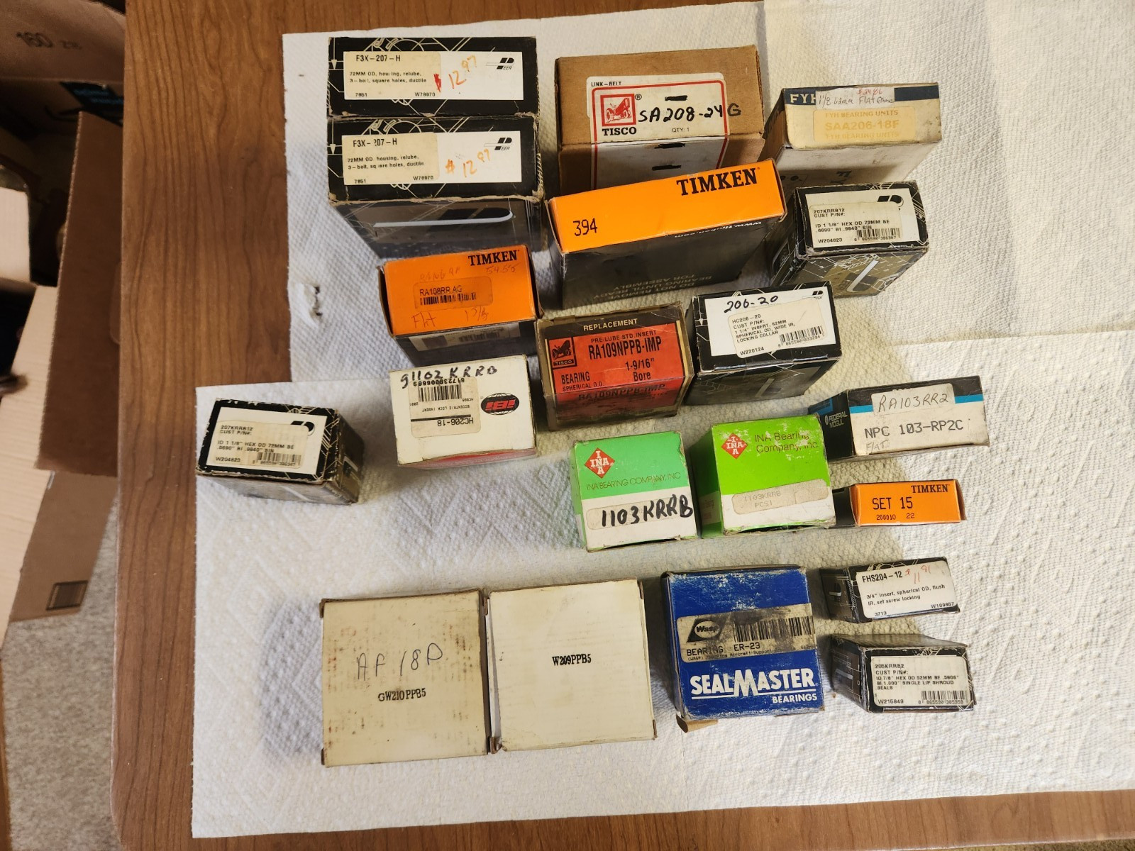 Lot of 20 Miscellaneous Bearings and Races Timken, Peer, Tisco