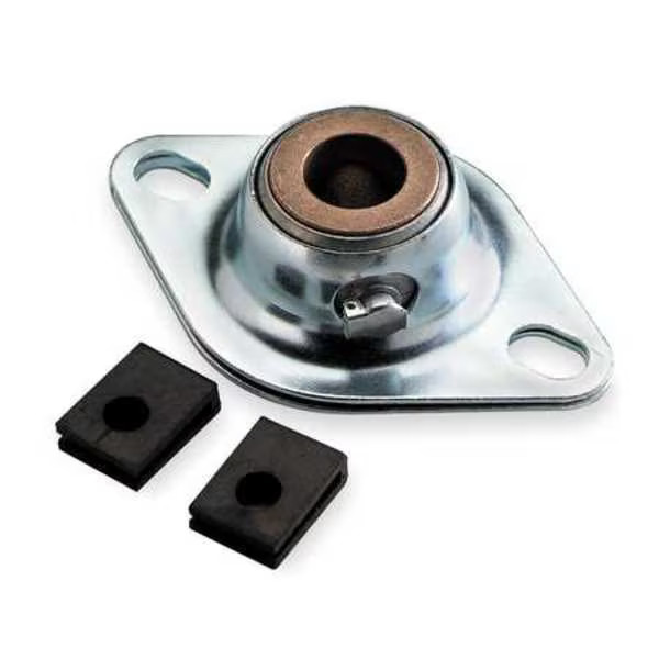 Dayton 2 Holes, Rhombus Housing, Flange Mount Bearing, Sleeve, 5/8 in Dia, Steel