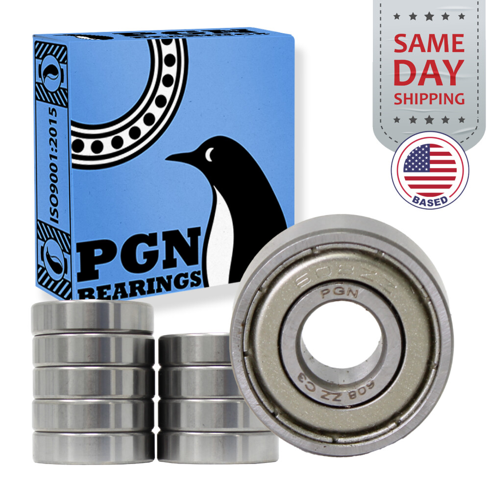 (10) 608-ZZ Premium Metal Shield Chrome Ball Bearing 8x22x7 Skateboard 608z