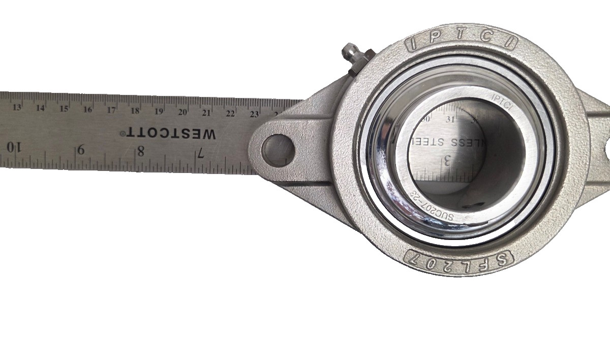 New IPTCI Flange Mount Ball Bearing SUCSFL207-23, 1-7/16″ Straight Bore, 2 Bolt