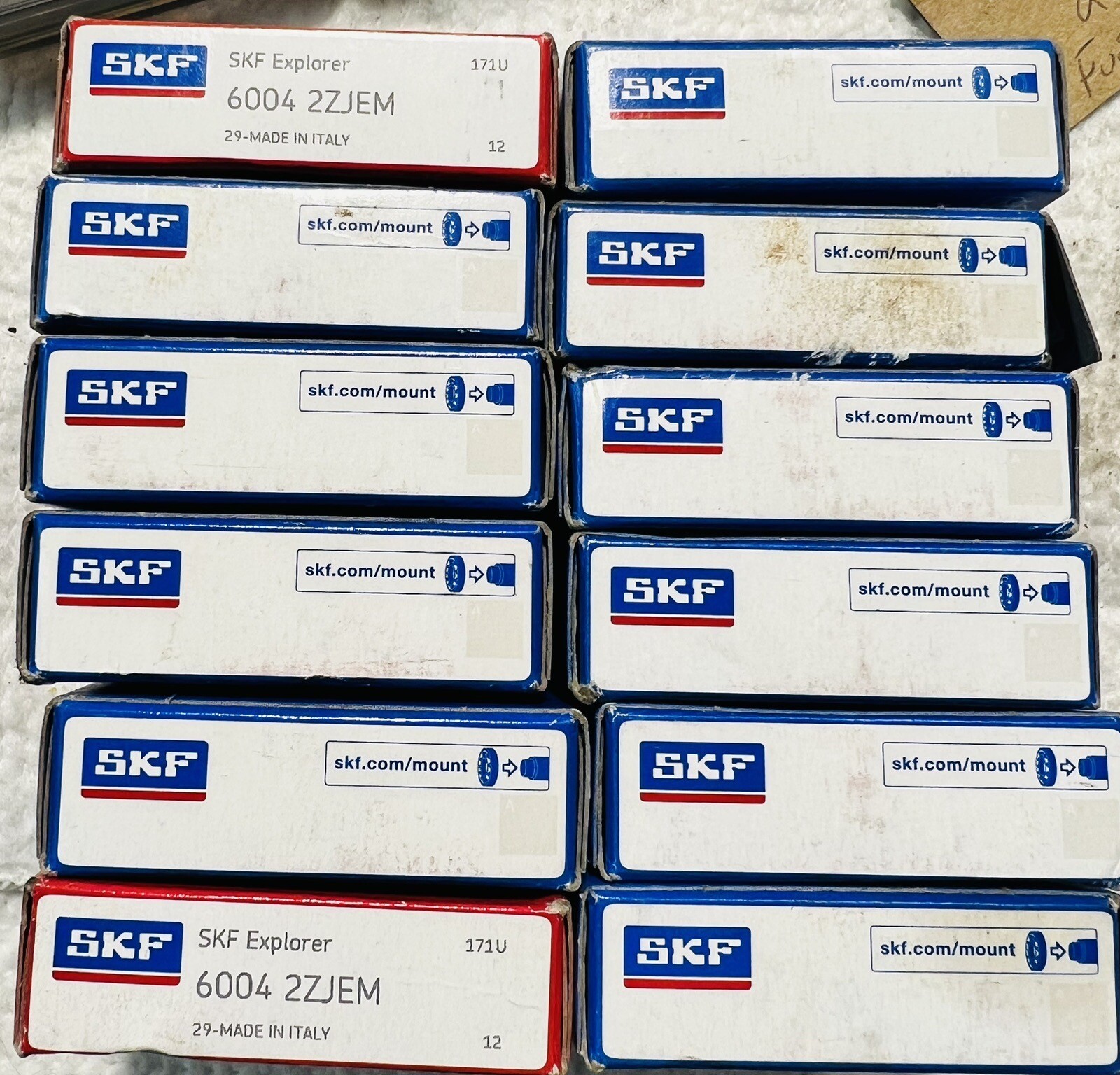 SKF 6004 2ZJEM Deep Groove Ball Bearing Lot Of 12