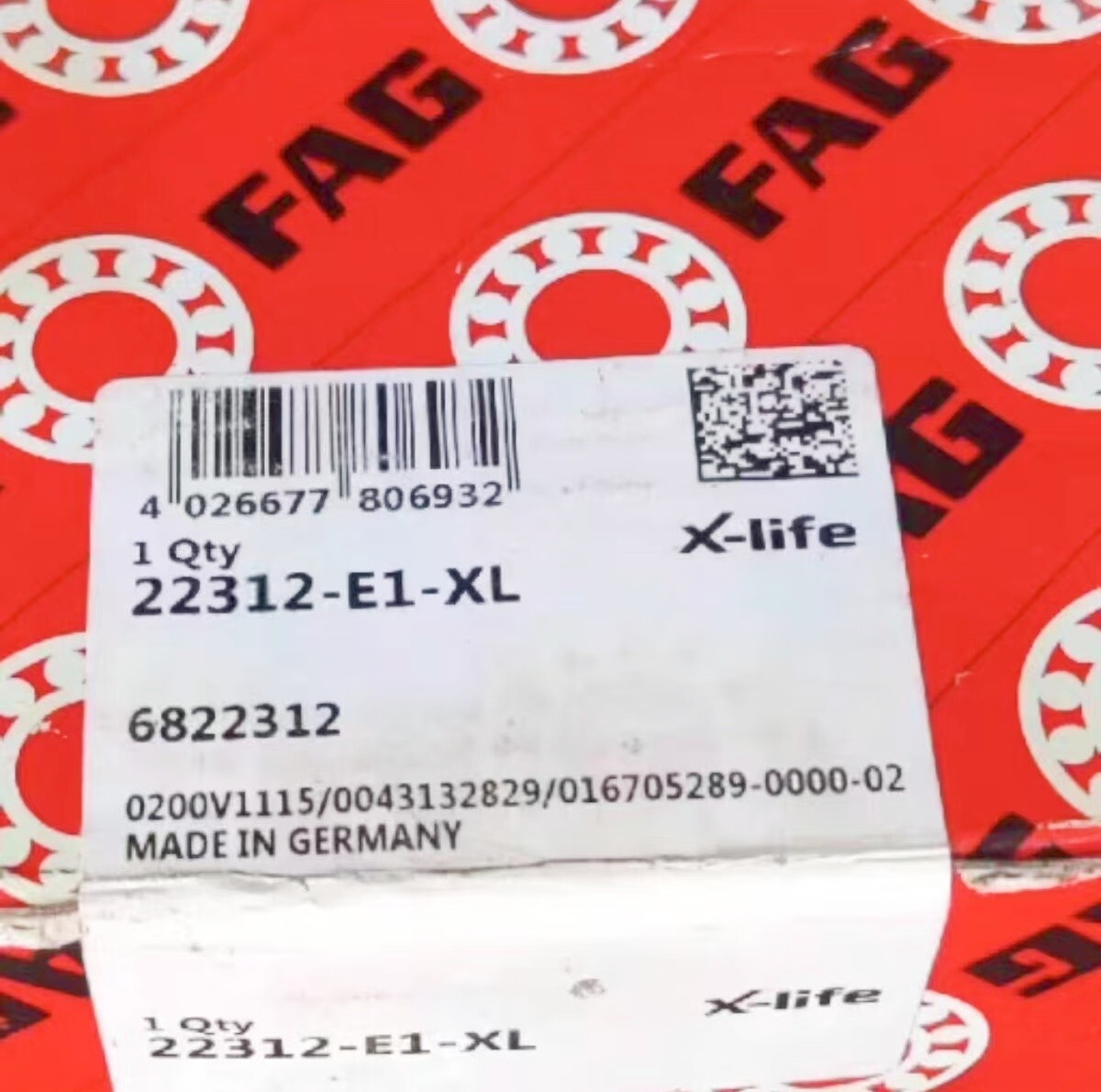 1PC FAG 22312-E1-XL self-aligning roller bearing#MK