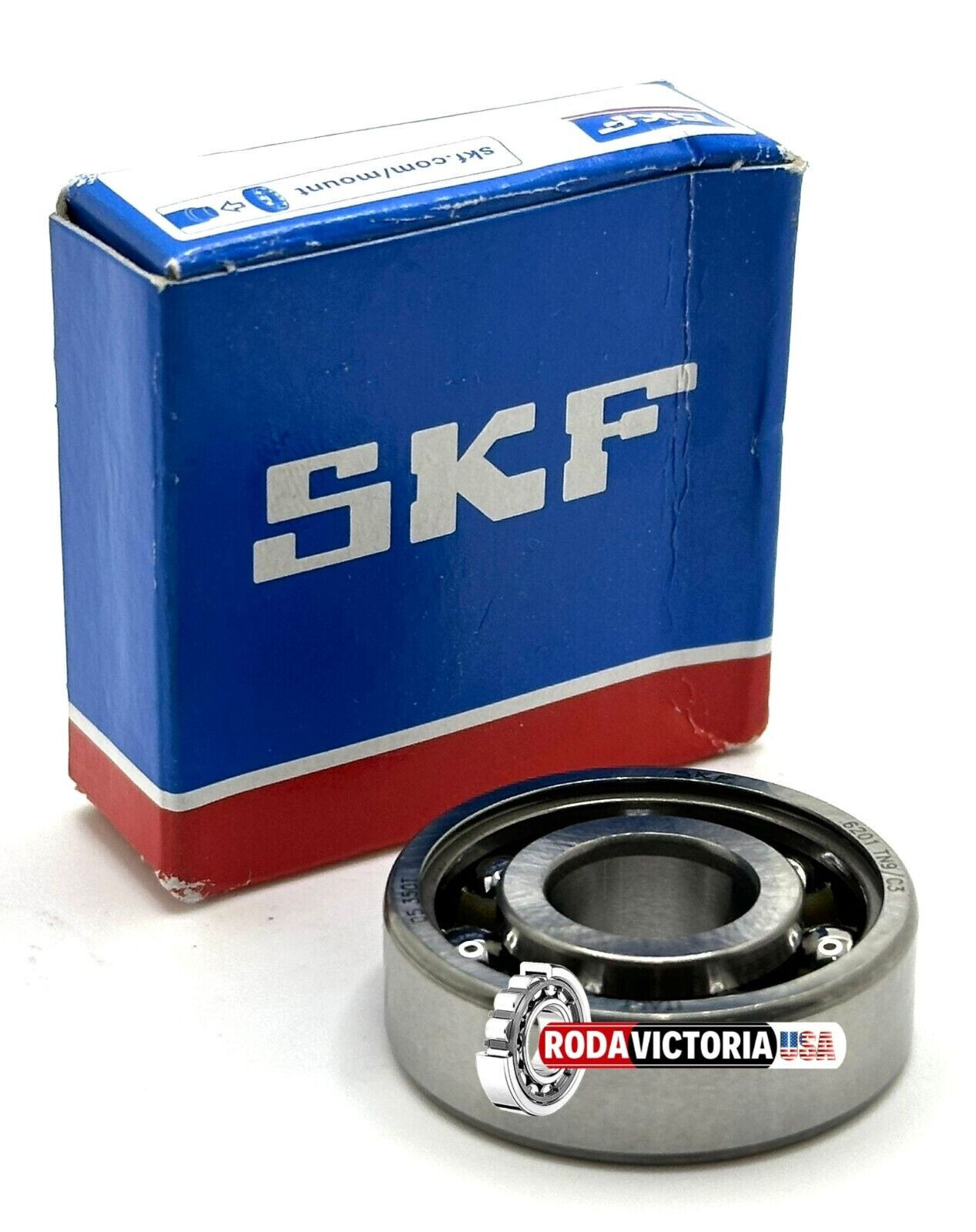 SKF 6201 TN9/C3 BALL BEARING, OPEN TYPE, NO SEALS, POLYAMIDE CAGE 12x32x10mm