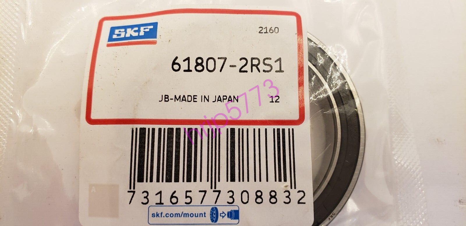 SKF 61807-2RS1 BEARING, Free Shipping & Return New USA 35mm X 47mm X 7mm, NIB