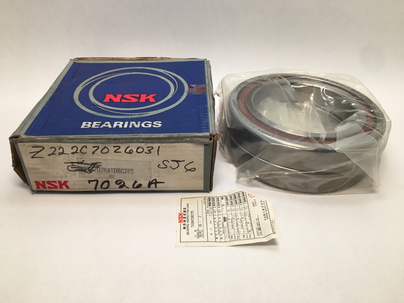 NSK 7026ATDBC7P5 Bearing 130x200x33 mm 7026-AT-DB-C7-P5 ABEC5 Japan 2 pcs