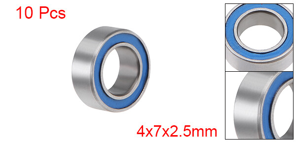 10pcs MR74-2RS Deep Groove Ball Bearing 4x7x2.5mm Double Sealed ABEC-3 Bearings