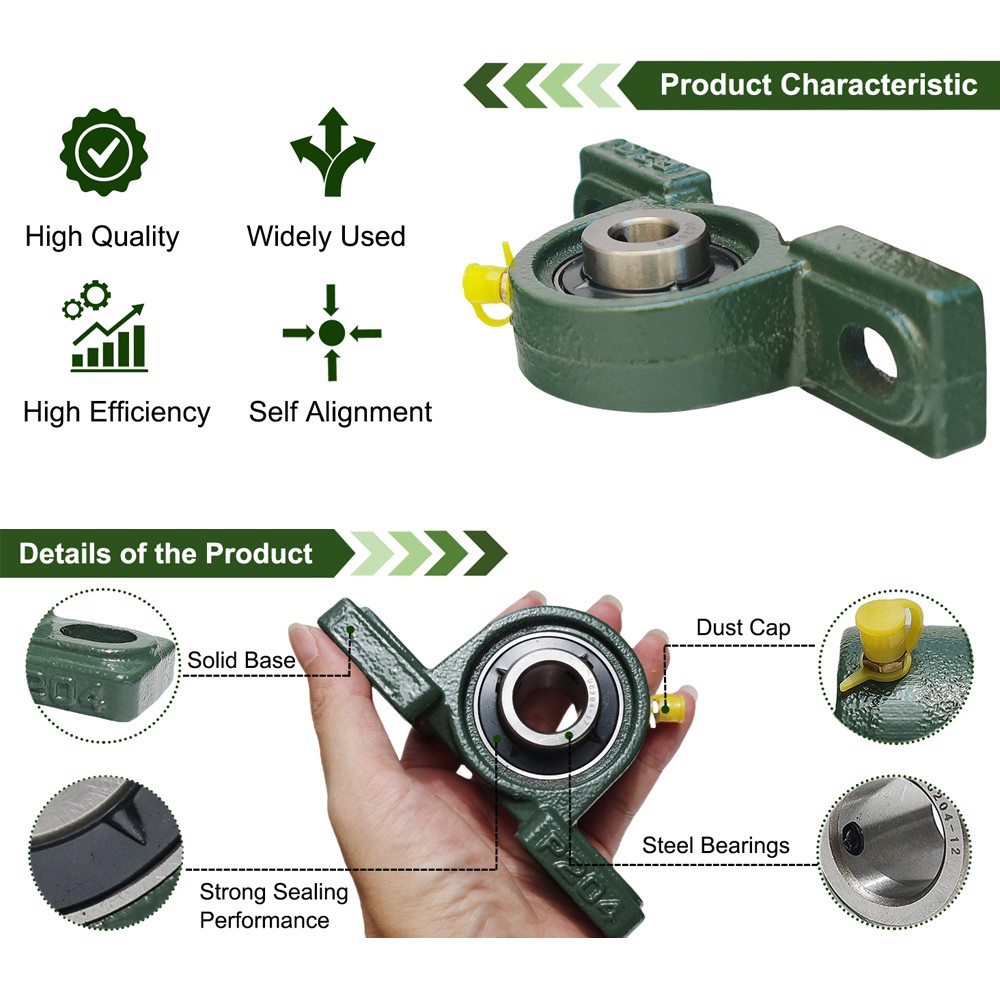 UCP Metric Self Lube Pillow Block Bearing UCP201 UCP202 UCP203 UCP204 – UCP220