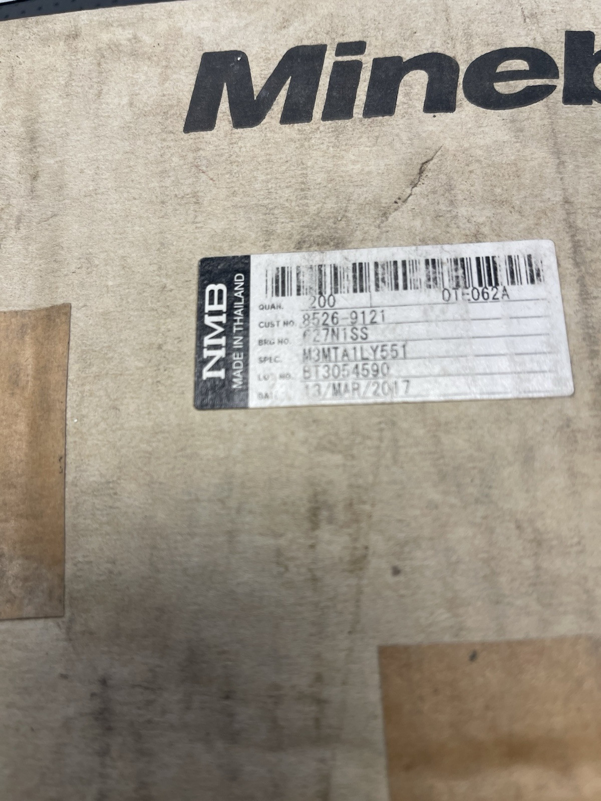 (10) NMB Deep Groove Ball Bearings, 627 Series, 6.35mm Bore, 22mm OD, 7mm Width