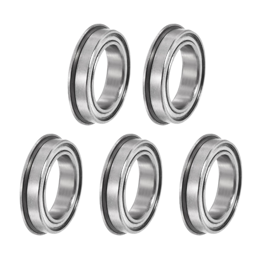 F6701ZZ Flange Ball Bearing 12x18x4mm Double Shielded Chrome Steel Bearings 5pcs