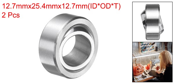 2 Pcs 1/2″ x 1″ x 1/2″ COM8T Spherical Plain Bearing Steel Bearing for Repairing
