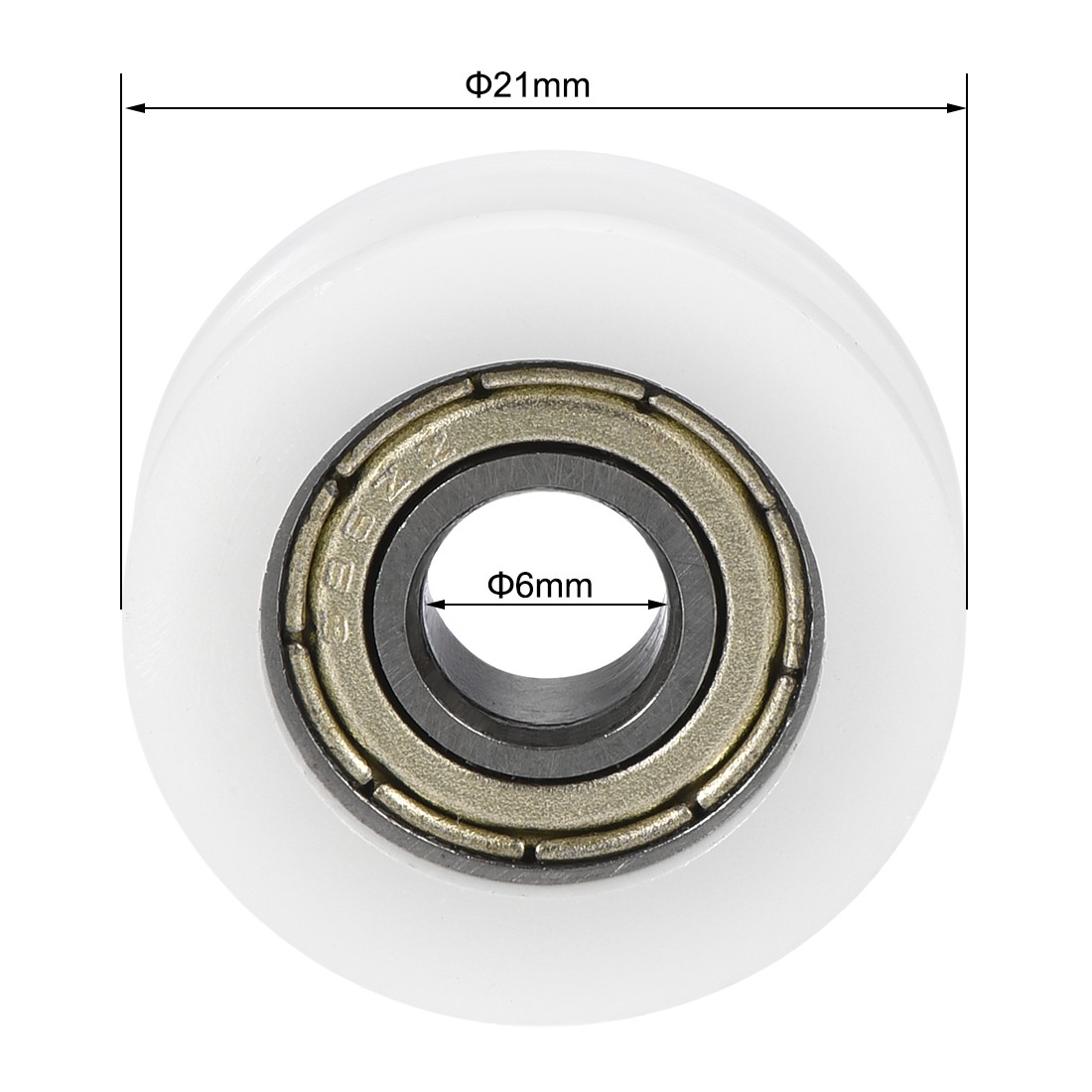 4pcs U Groove Ball Bearings 6x21x7mm Double Shielded GCr15 Bearings