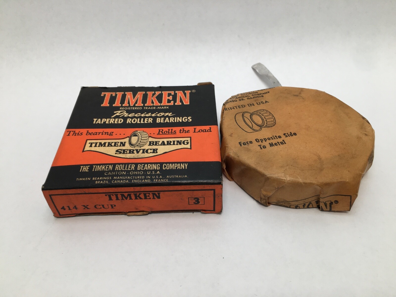 Timken 414X-3 Taper Roller Bearing Cup/Race 3-1/2″ OD 7/8″ W 414-X *3 USA
