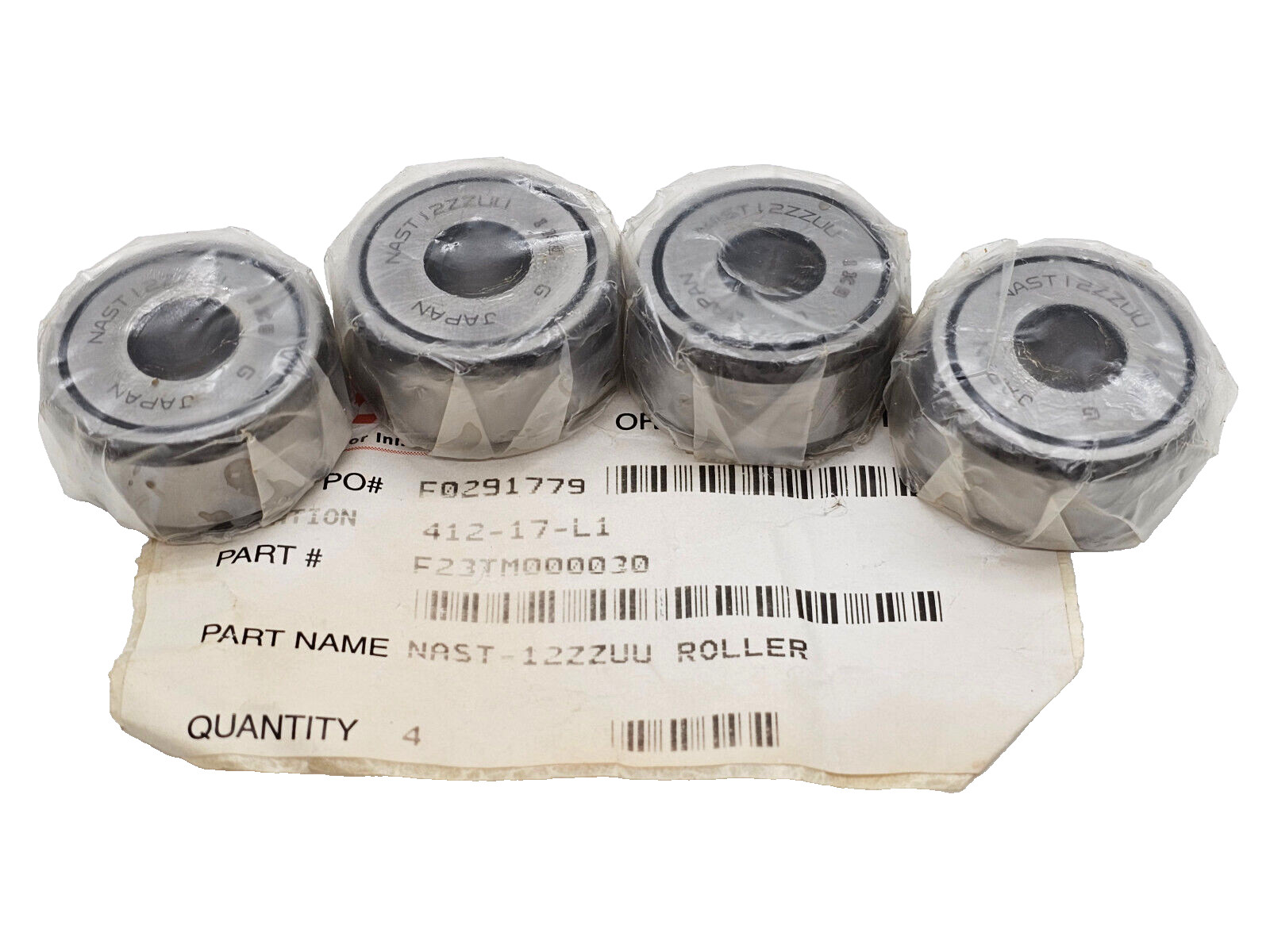 SEALED Nippon IKO NAST12ZZUU Cam Follower, 12 ID x 32 OD x 15.8mm W, Lot of 4