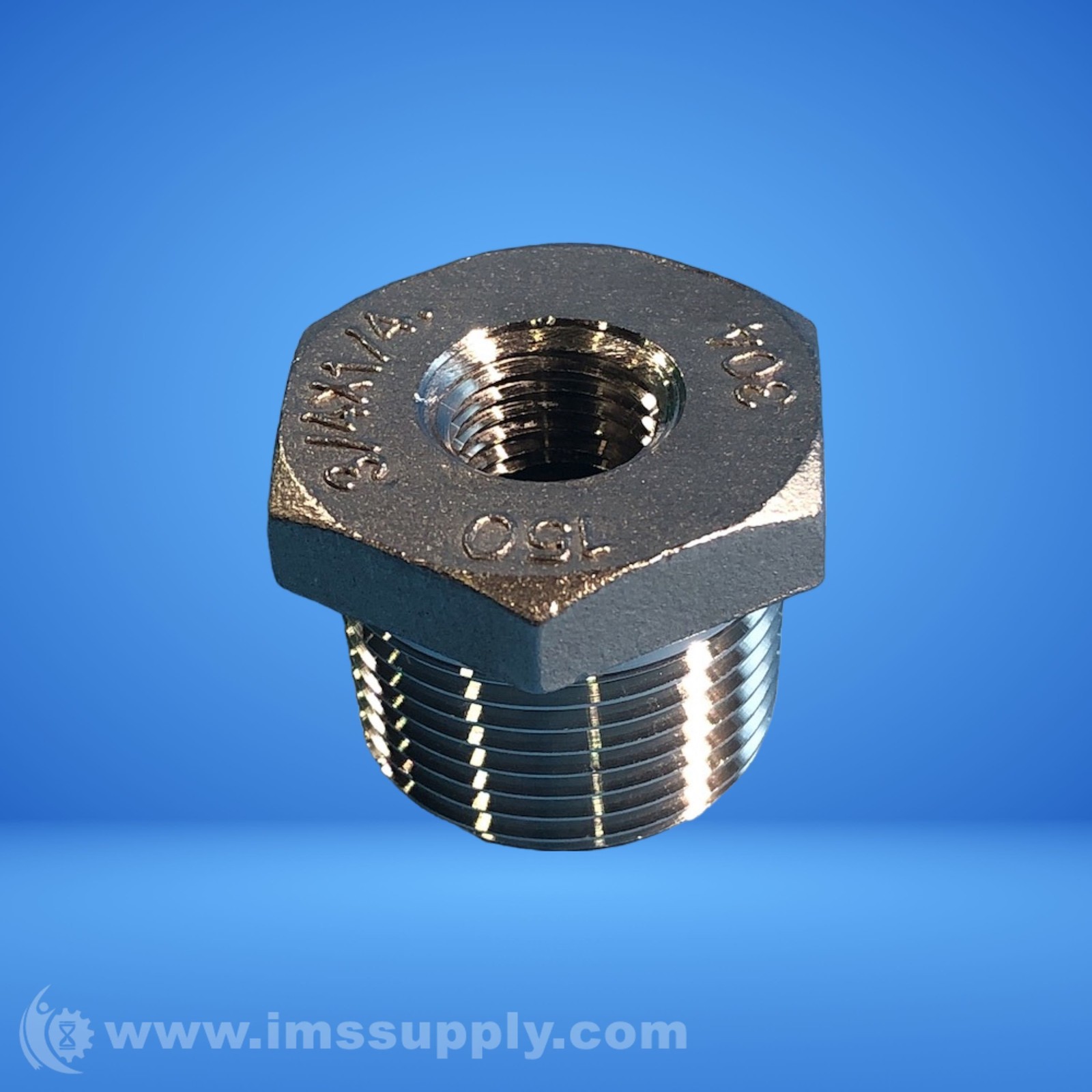 3/4 inch x 1/4 inch Stainless Steel Hex Bushing FNIP