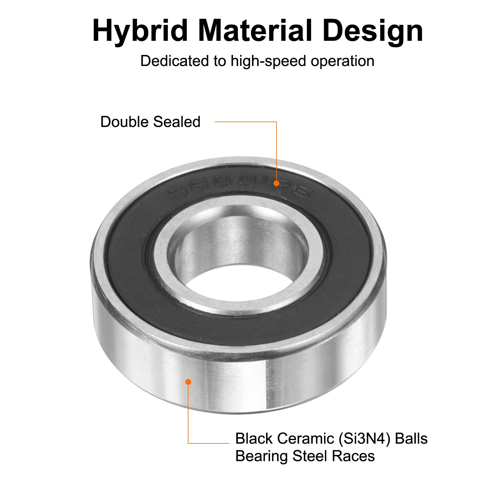 6001-2RS Hybrid Ceramic Deep Groove Ball Bearings 12x28x8mm(ABEC5)