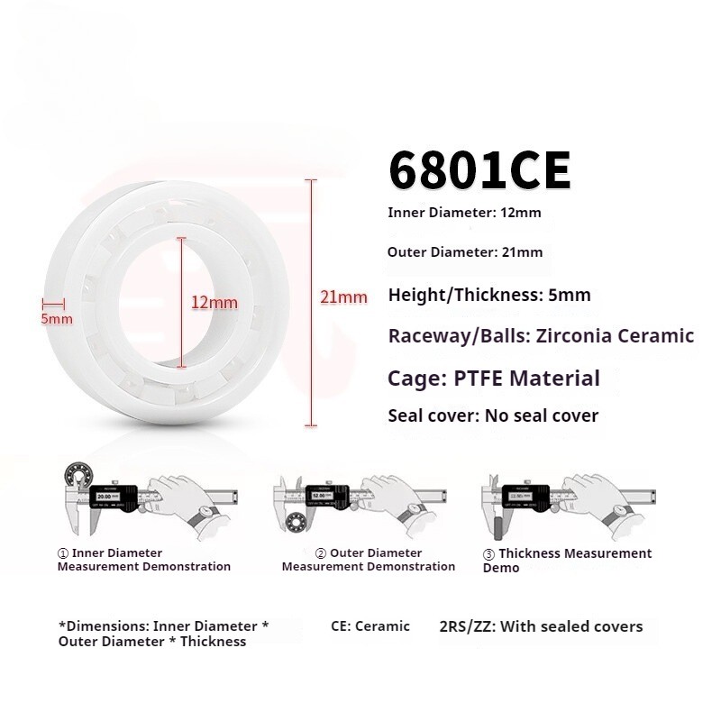 Zirconia ceramic bearing 61800 61801 61802 61803 61804 61805 61806 6807