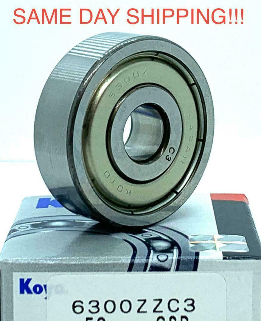 KOYO 6300 ZZ C3 Deep Groove Ball Bearing, Metal Shielded 10x35x11 mm