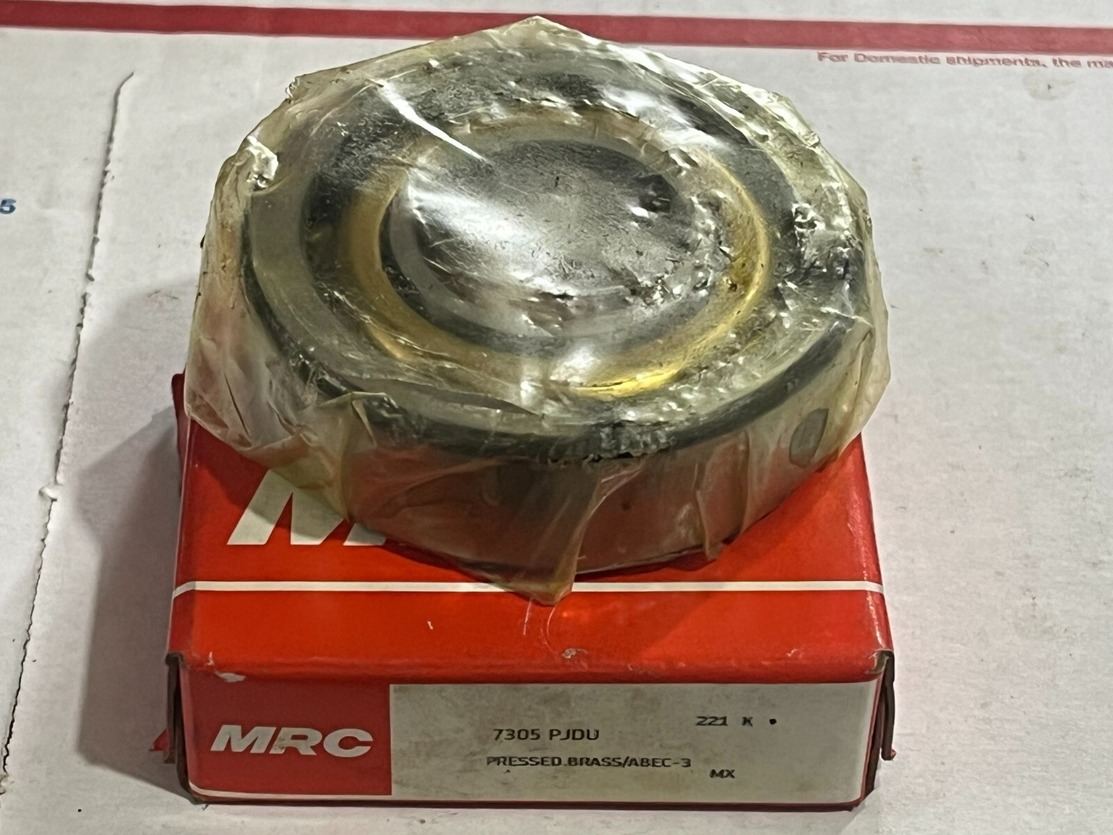MRC 7305PJDU Single Row Angular Contact Roller Bearing w/ Pressed Brass 25x62x17