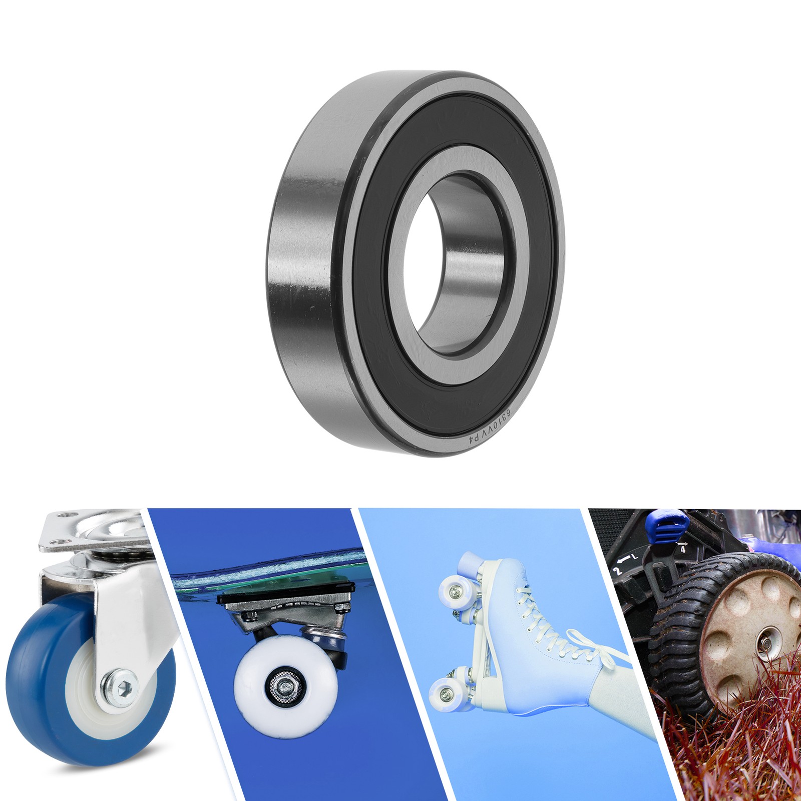 6310VV Deep Groove Ball Bearings 50x110x27mm Silver Tone Black