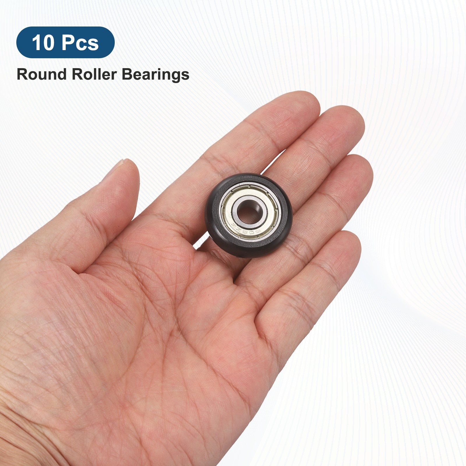 10Pcs 8x30x8.5mm Metal Shielded (GCr15) Chrome Steel Bearing+POM Guide, Black