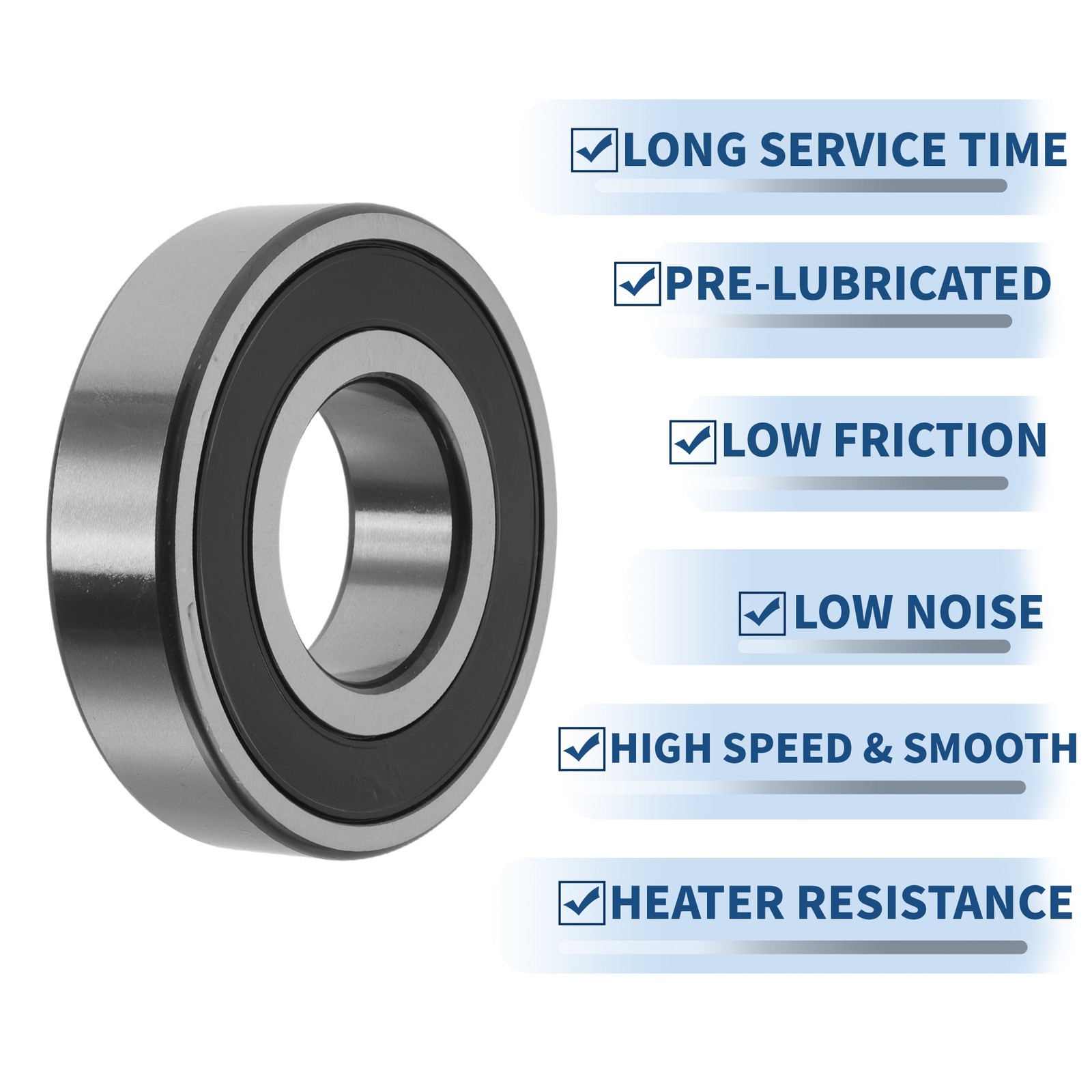 6310VV Deep Groove Ball Bearings 50x110x27mm Silver Tone Black