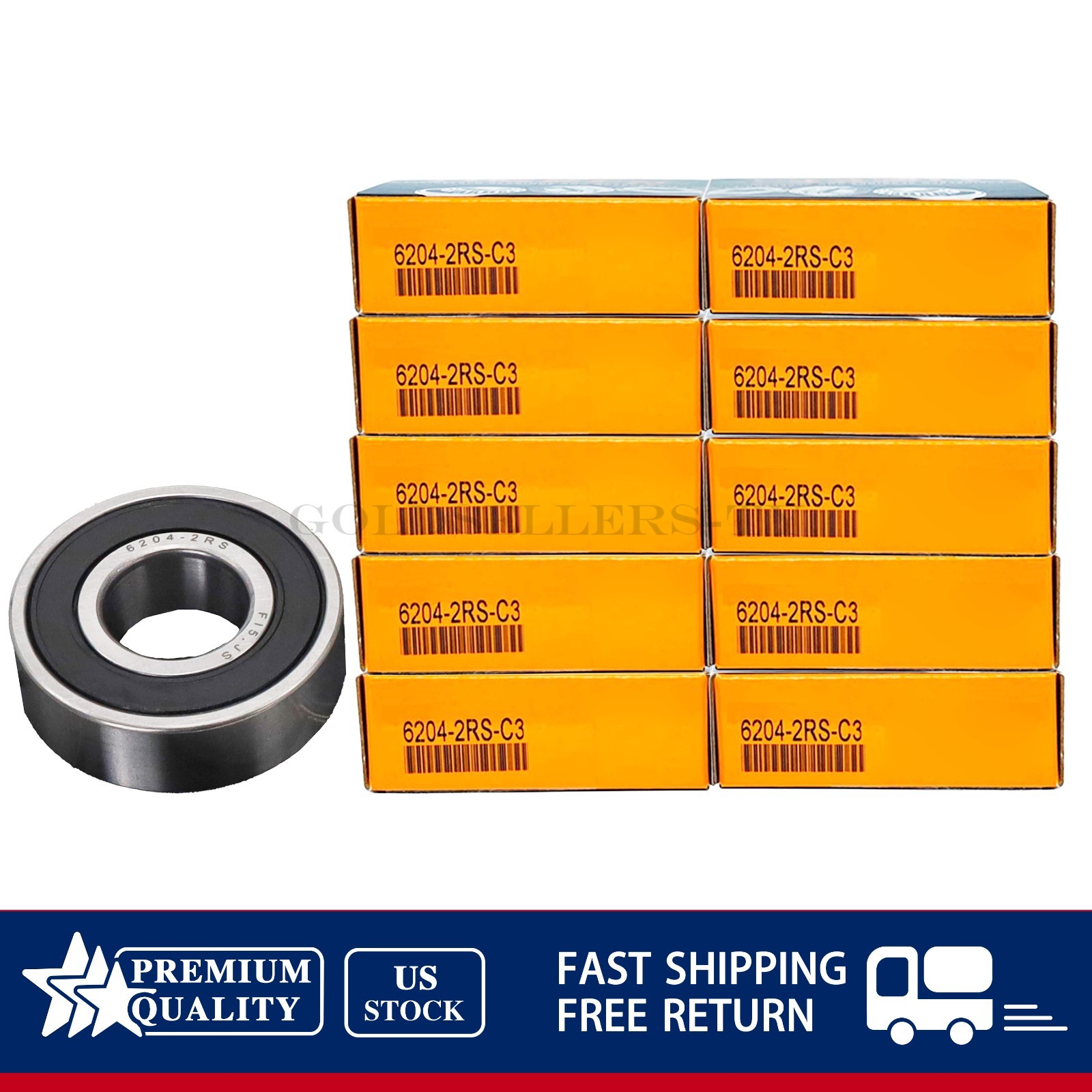 10x Fits TIMKEN 6204-2RSC3 6204-2RS 20x47x14mm Double Rubber Seal Ball Bearings