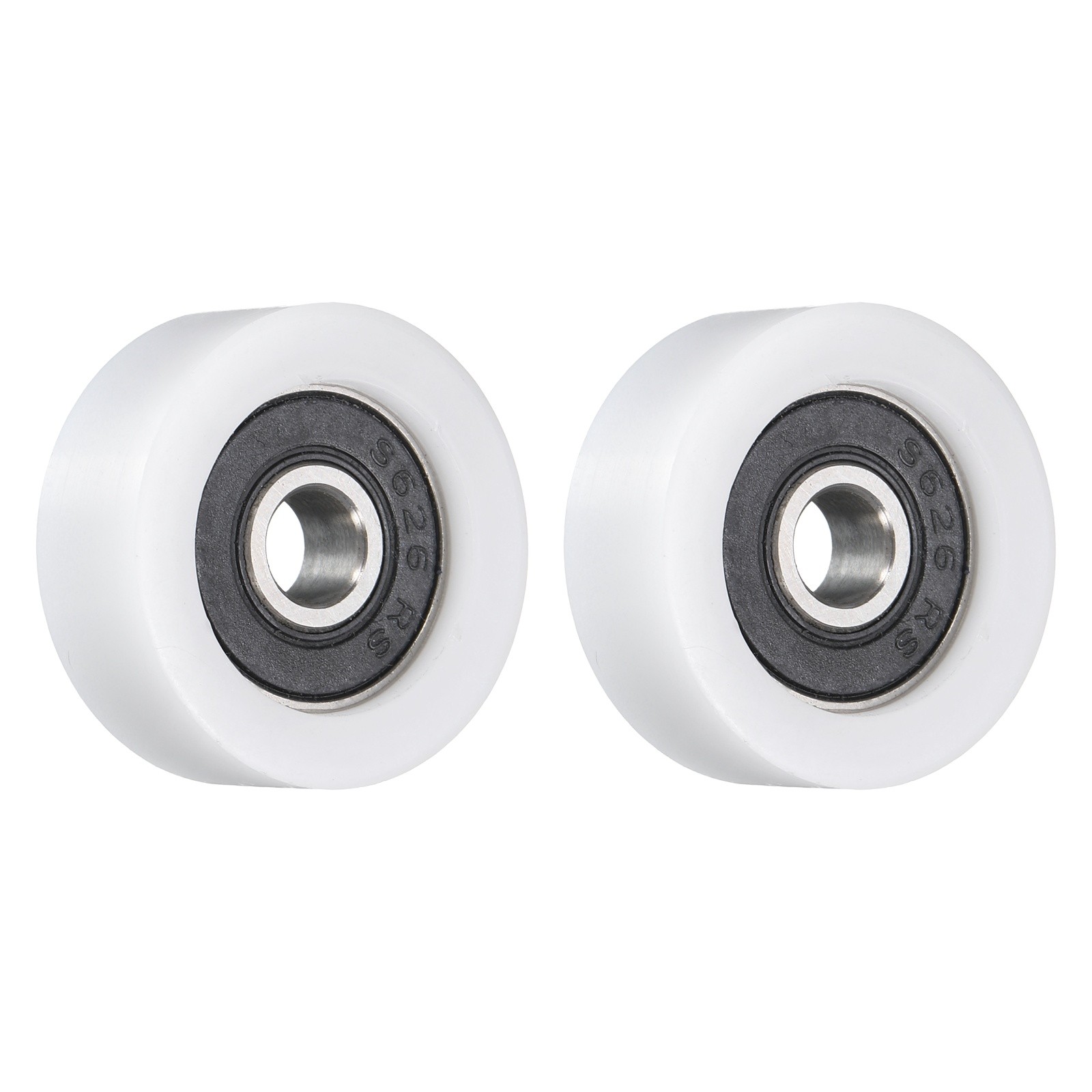 2Pcs 626RS Ball Bearing 6x26x10mm Double Rubber Sealed Chrome Steel, White