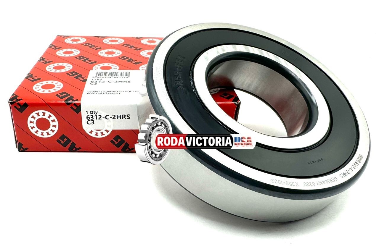 FAG 6312 2HRS C3 DEEP GROOVE BALL BEARING, RUBBER SEALED 60x130x31 mm 6312-2RS